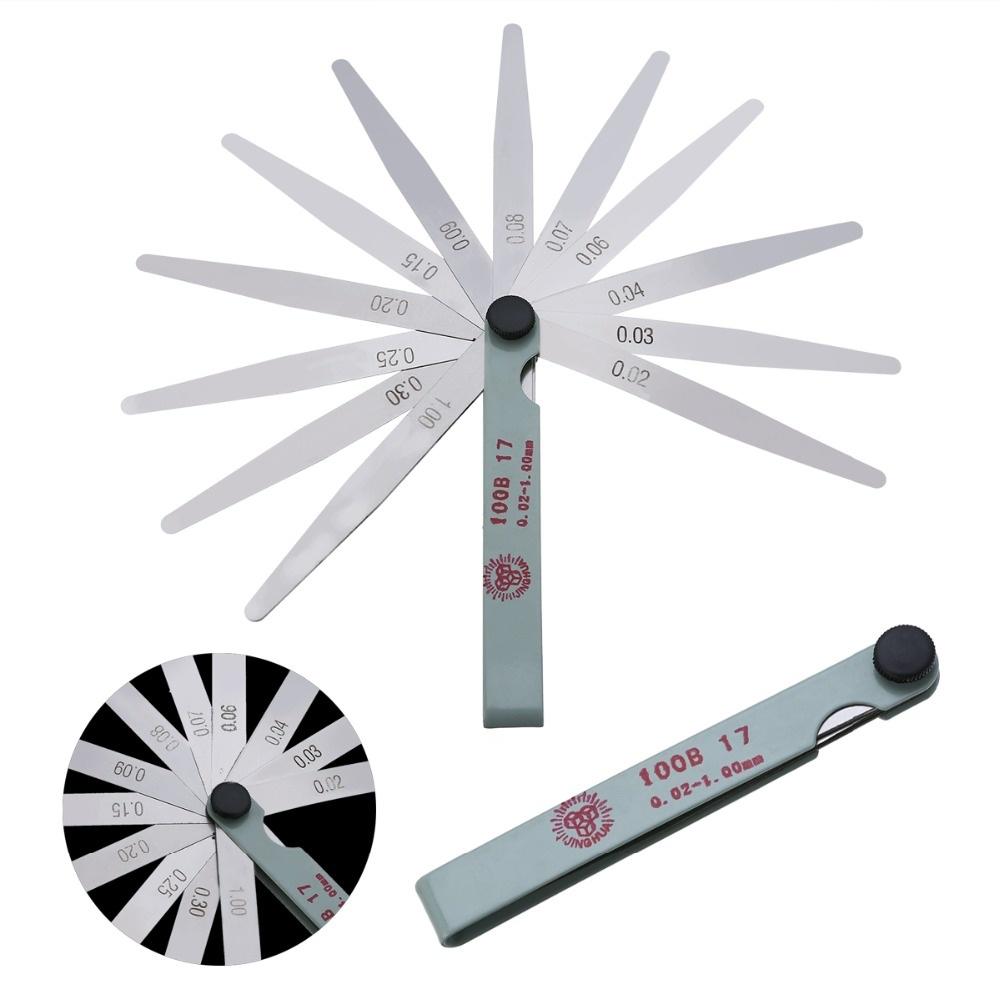 1 шт 17 лезвий 0,02 до 1 мм толщина зазора метрический наполнитель щуп измерительный инструмент