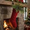 Solid Color Knitted Christmas Socking Yarn Christmas Gift Bag Xmas Tree Hanging Ornaments  Party