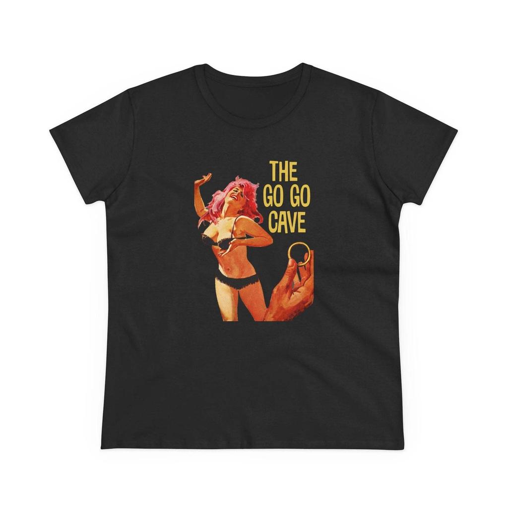 The Go Go Cave T-shirt Tops Tees Unisex Retro Swingers Club Stripper 60s Beat Generation Tee