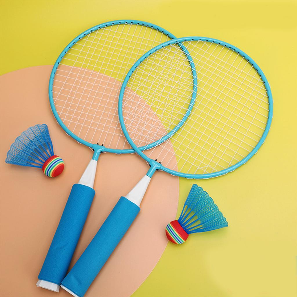 Children Badminton Racket Set Large Mesh Soft Anti Slip Handle Comfortable Grip Kids Badminton