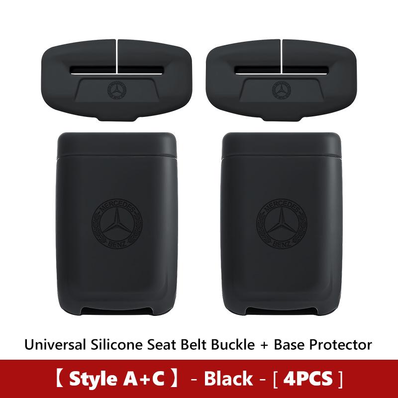 CGRE6 Car Silicone Seat Belt Buckle Anti-scratch Protector Cover Decorative Accessories For Benz AMG VIANO GLB GLC W108 W124 W126 W169