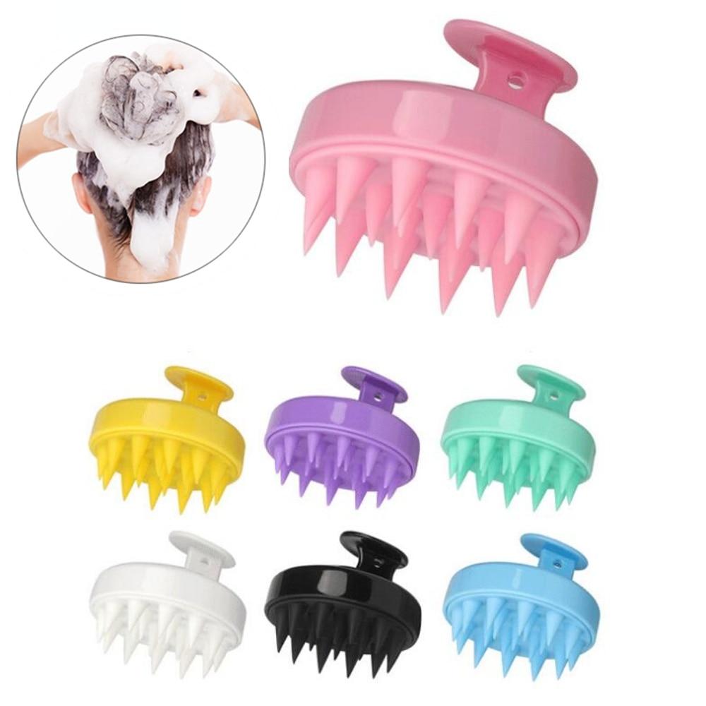 Head Scalp Massage Comb Silicone Shampoo Brush Hair Washing Comb Bath Shower Brush Salon Hairdressing Bath Spa Anti-Dandruff Shampoo Hair Clean Care