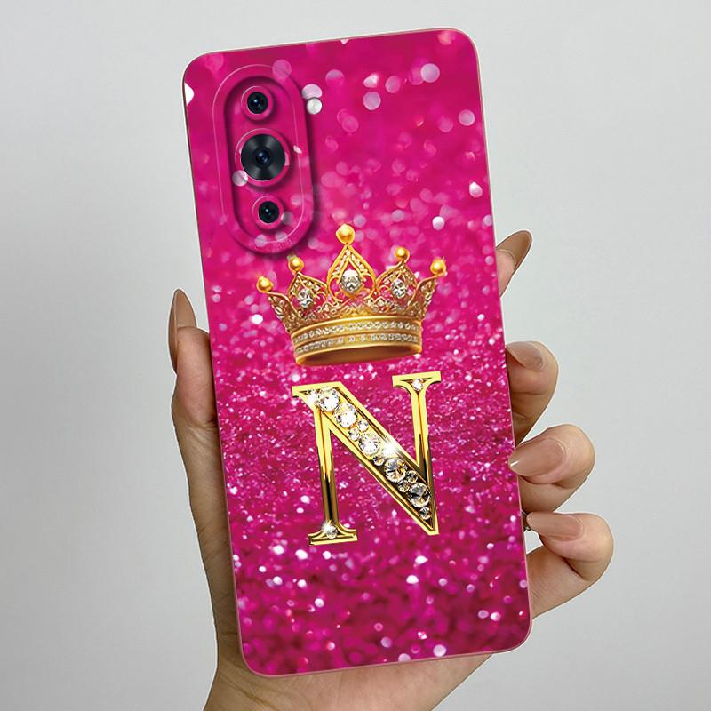 Для Huawei Nova 10 Pro Nova10 Корона Начальная Буква Чехол для Пары Huawei Nova 10 10Pro Мягкий Силикон ТПУ Защитный Чехол