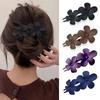 Flower Hair Clips Fashion Matte Black Floral Hairpins Hair Claw Clips Non-Slip Hair Clamps Grab Elegant Hair Accessories