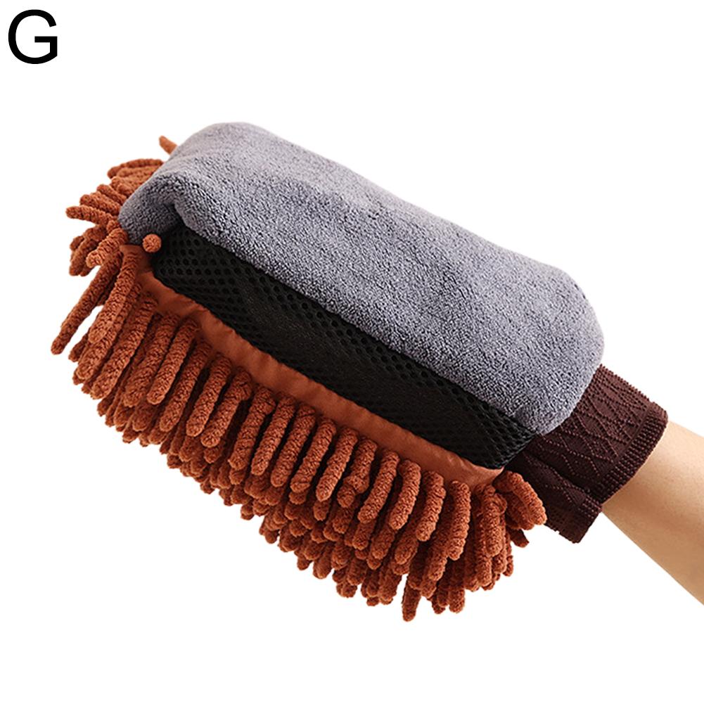 Перчатки для мытья автомобиля из микрофибры, синельные водонепроницаемые рукавицы, мягкая сетчатая задняя часть, двусторонние перчатки, рукавицы, восковая щетка для детализации, инструмент для чистки автомобиля