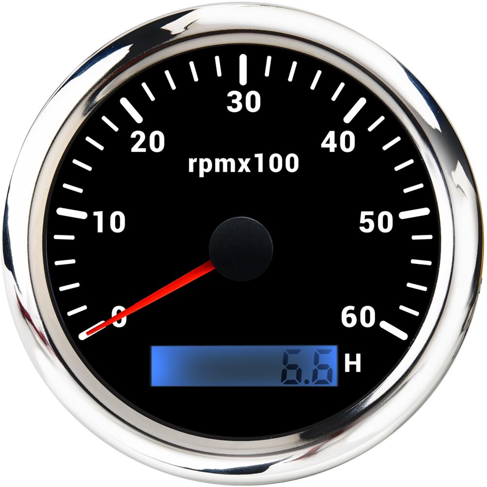 85MM Tachometer with LCD Hour Meter For Marine Boat Car RPM Gauge 8000rpm 6000rpm RPM Meter Tach Gauge 7 Colors LED Backlight