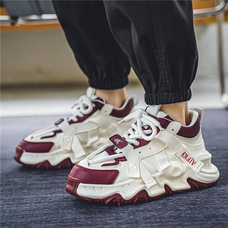 Весна 2024 года, новые мужские туфли на низкой платформе для пап, универсальные повседневные спортивные туфли для студентов, мужская обувь Douyin live