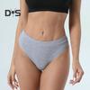 Women Panties G-string Elastic Mid Waist Solid Color Cotton Crotch Moisture Absorption Soft Breathable Stretch Anti-septic Underpants Lady Briefs