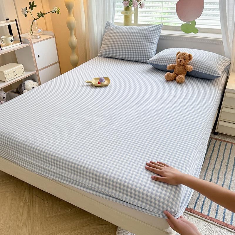 Простыня Ins в корейском стиле с фиолетовым цветочным узором, покрывало из стираного хлопка, защитный чехол для матраса от пыли, противоскользящая кровать