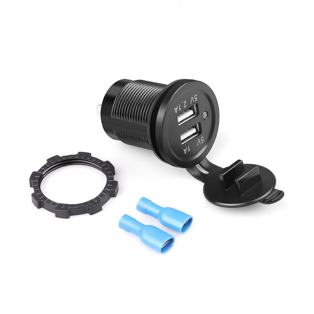 12/24 В водонепроницаемый USB PD выход быстрая зарядка 36 Вт двойной USB QC 3.0 автомобильное зарядное устройство со светодиодным вольтметром переключатель ВКЛ ВЫКЛ для автомобиля мотоцикла