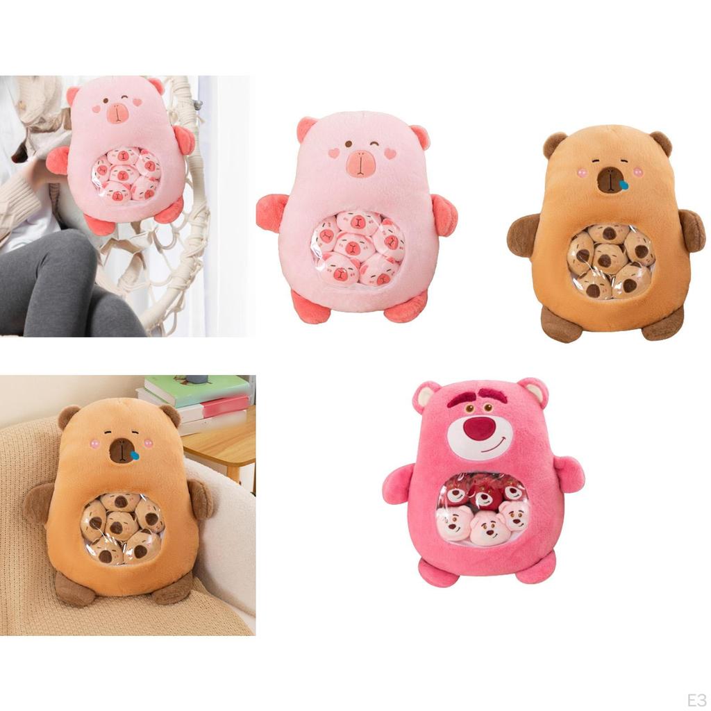 Очаровательная плюшевая игрушка-капибара в подарок с крошечными куколками