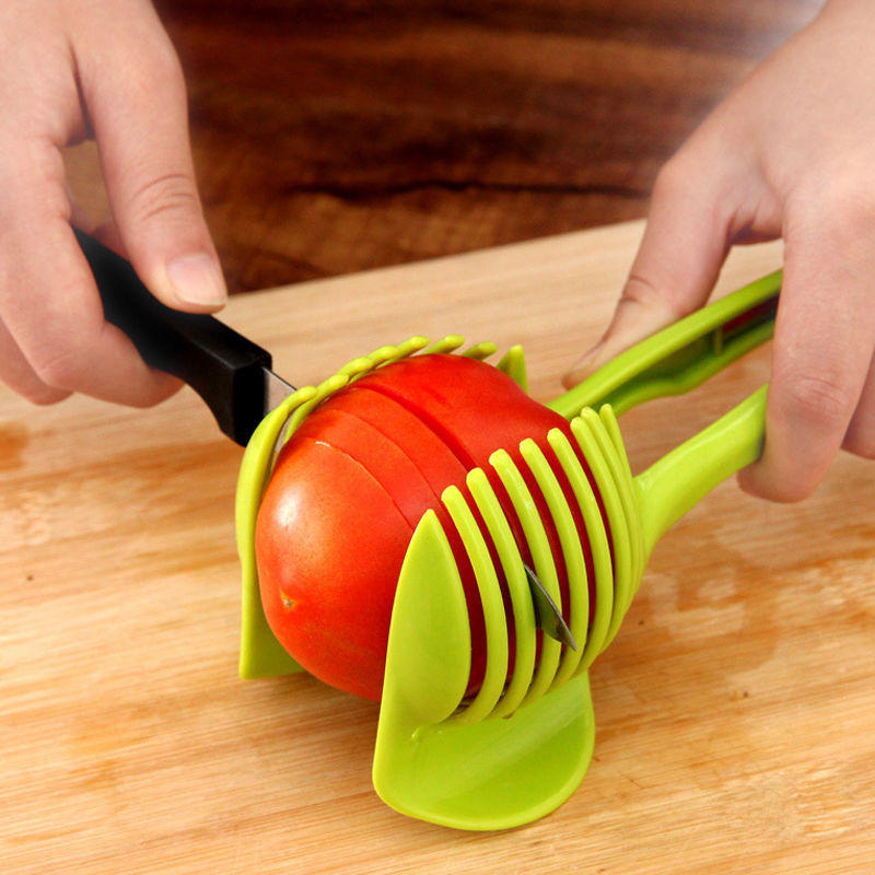 Plastic Potato Slicer Tomato Cutter Tool Shreadders Lemon Cutting Holder Cooking Tools