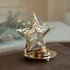 1pcChristmas Tree Candle Holder Gold Iron Snowflake Elk Candle Stand Ornament Christmas Decoration Vintage Tray Decorative Suppl