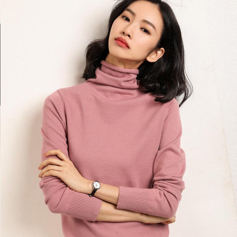Осень-зима, свитер, водолазка, облегающие базовые пуловеры, модные корейские вязаные топы 2023 года, женский свитер, эластичные джемперы