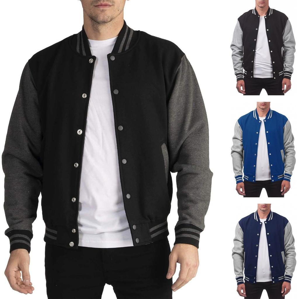 Winter Men's Hoodie with Fleece Cardigan Jacket, Button Zipper Baseball Jacket, Casual Men's Jacket