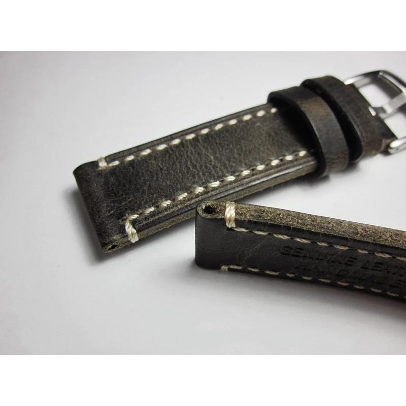 Ремешок для часов 18, 19, 20, 21, 22, 24 мм, серый ремешок ручной работы в стиле ретро, ​​первоклассный ремешок для часов из воловьей кожи, браслет, мужские ремни, ремень из натуральной кожи