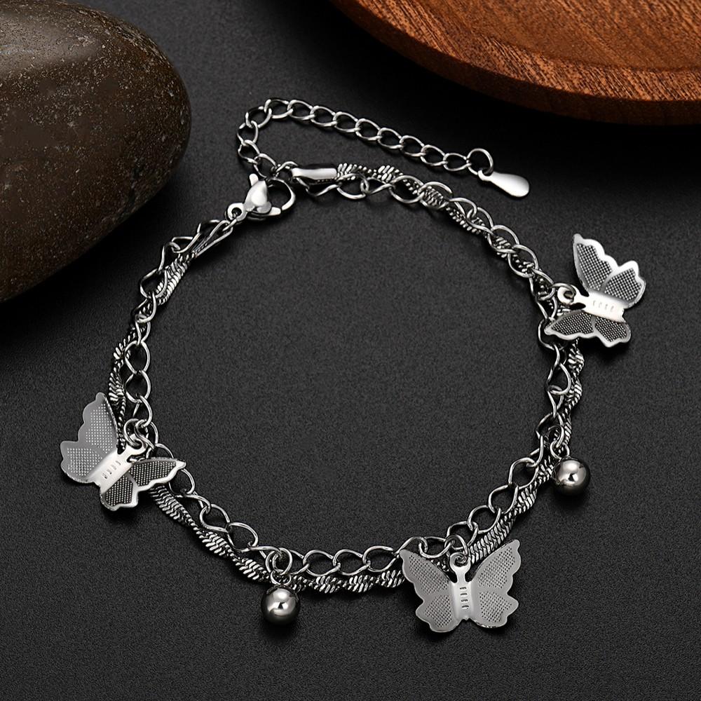 JewelryTop 18K Золото Медные Шармы бабочка Браслеты для Леди Женщин Свадебные Рождественские Подарки 18+5см оригинал