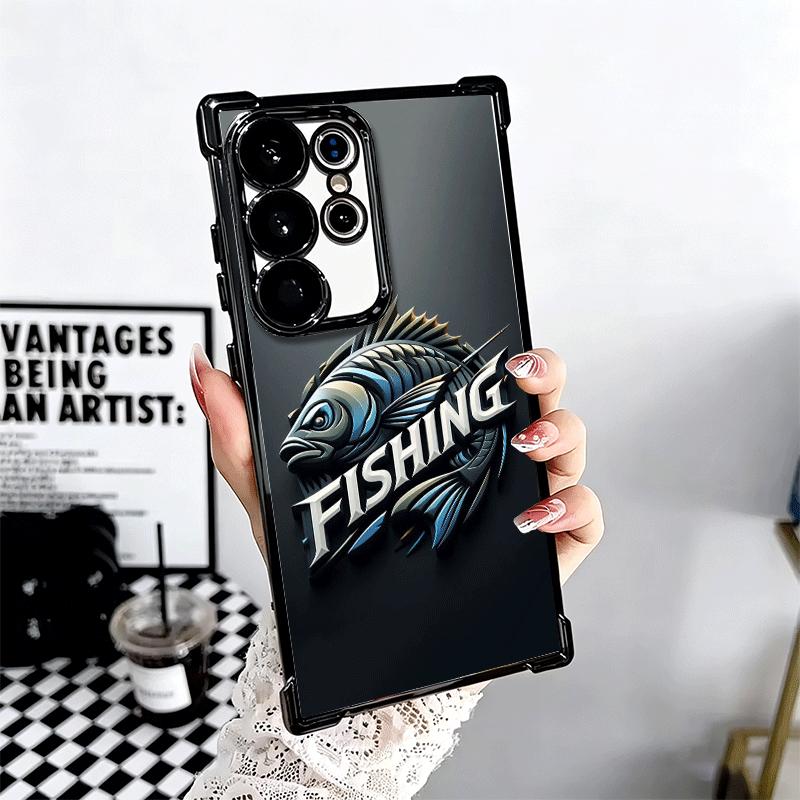 Nash Fishing Fish Mark Plating Phone Case For Samsung Galaxy S24 S25 FE S26 Edge S23 Ultra S22 S21 Plus S20 Anti-Fall Airabag Co