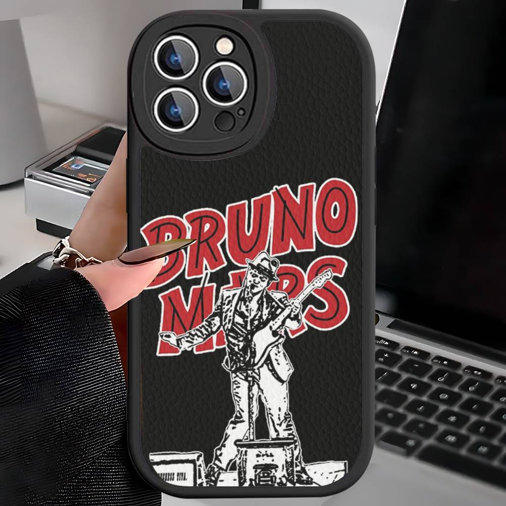 Famous Bruno Mars The Romantic Leather Phone Case For IPhone 15 14 13 Pro Max 12 11 16 Plus Phone Cover