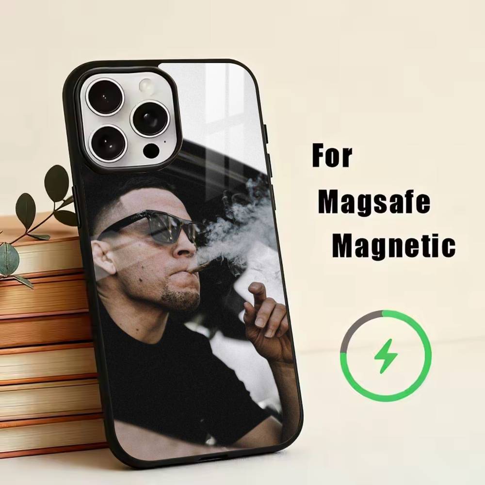 Чехол для телефона Nate Diaz с прозвищем N для iPhone 17, 16, 15, 14, 13, 12, 11 Plus, Pro, магнитный, для беспроводной зарядки Magsafe