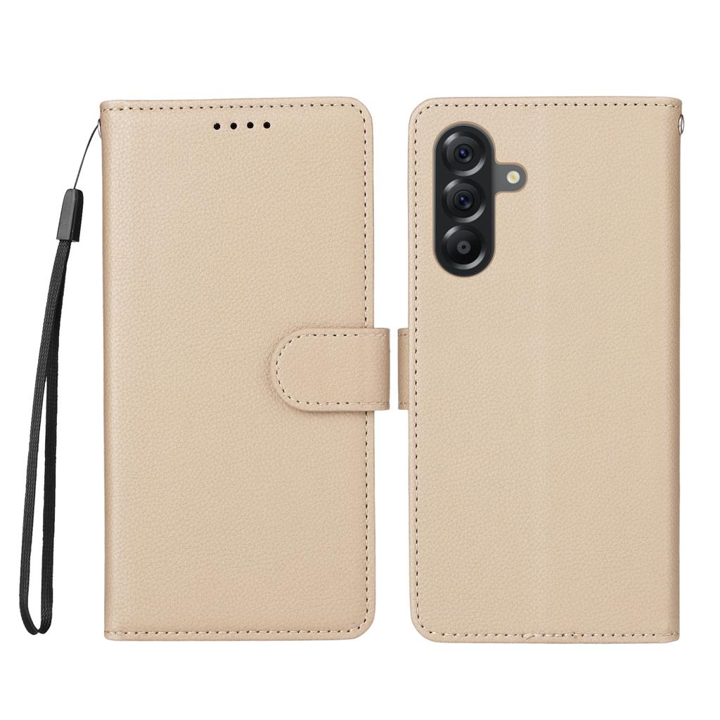 For Samsung Galaxy A56 5G Case RFID Blocking 3 Card Slots PU Leather Phone Cover with Wrist Strap