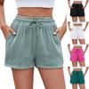 Women's Fashion Solid Color Drawstring Pocket Casual Shorts