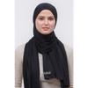 Хиджаб, шаль из чесаного хлопка, однотонная, черная