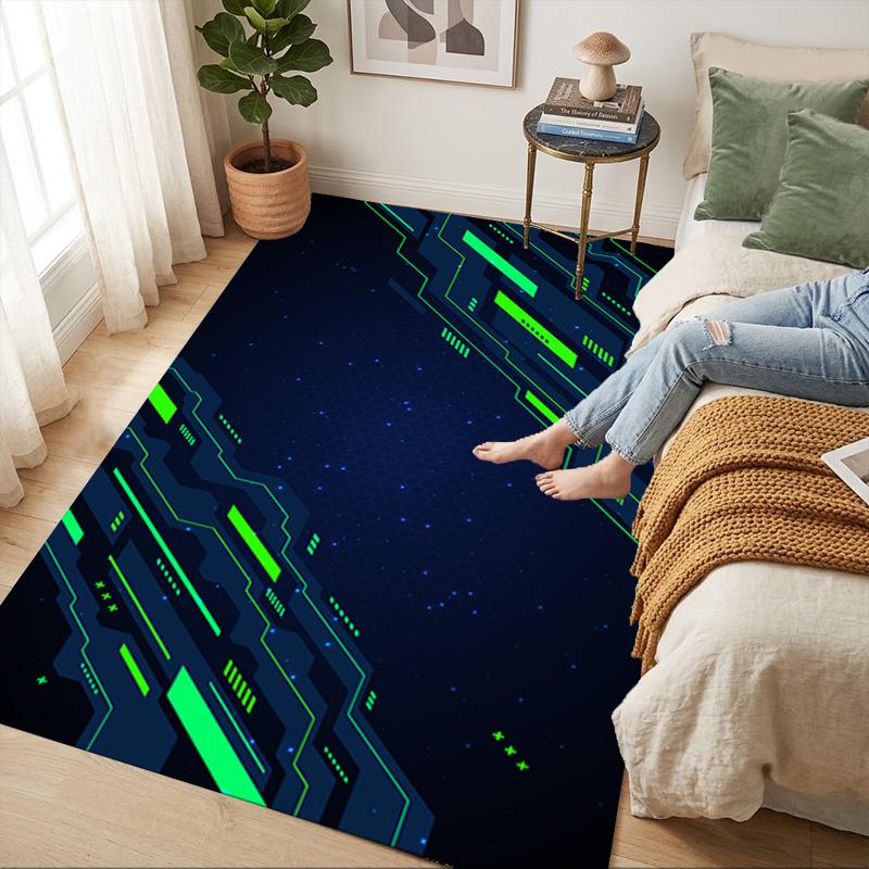 Cyber Tech Living Room Nonslip Area Rug Soft Carpet For Bedroom Game Playroom Sofa Office Home Decor Doormat Christmas Gift C9291660