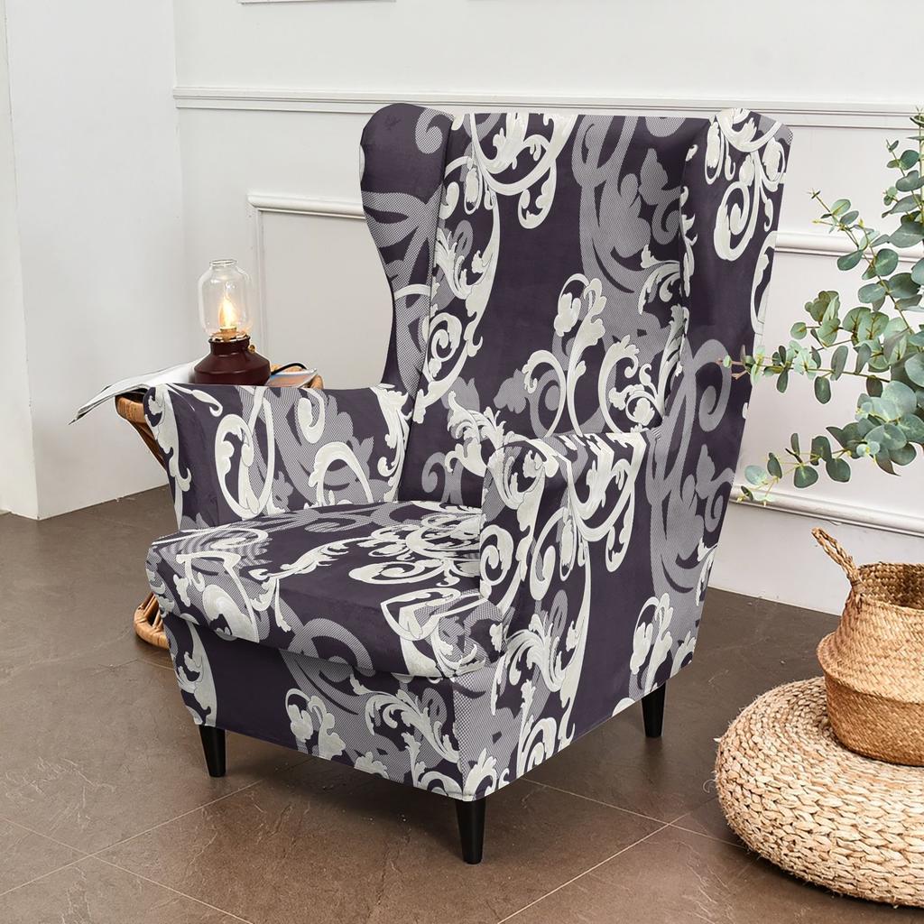 Wingback Chair Slip Covers For STRANDMON Chairs Stretch 2 Piece Wingback Chair Cover Wingback Armchair Covers Living Room