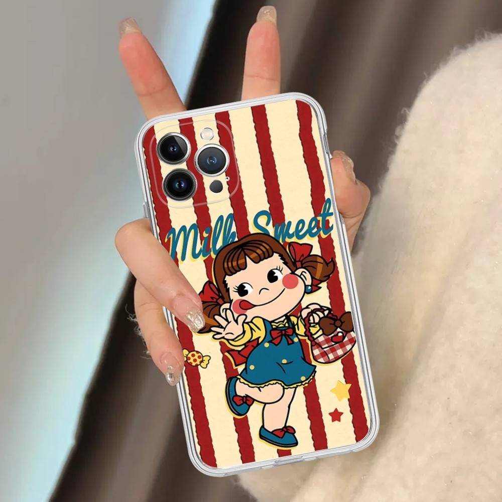 Мультяшная Милая M-milky P-pekochan Прозрачный Чехол Для Телефона Для IPhone 16 15 14 13 12 11 Pro Max Plus Мягкий Чехол