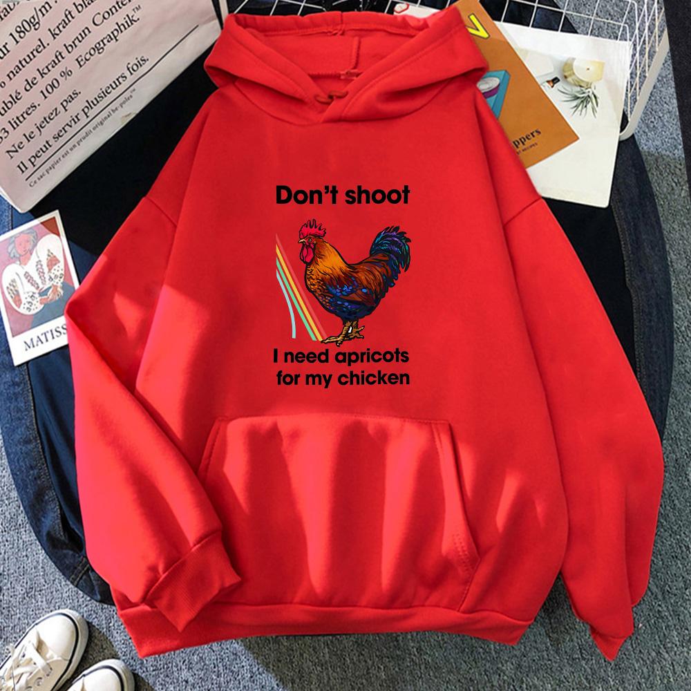 Don't Shoot I Need Apricots for My Chicken Arc Raiders Scrappy Hoodies Rooster Graphic Pullovers Women Men Long Sleeve Clothes