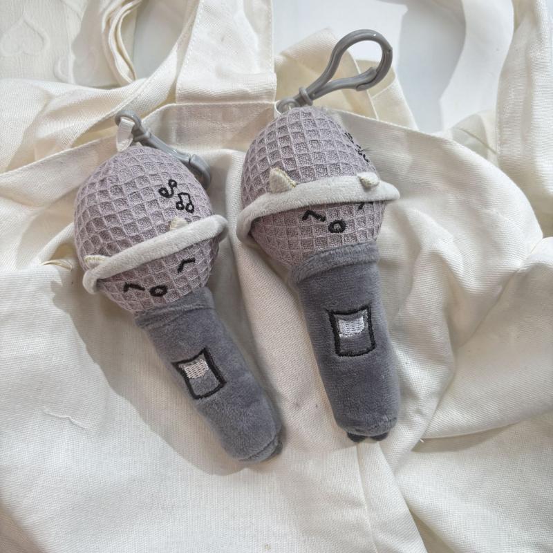 Мультяшный Милый Плюшевый Брелок Креативное Улыбающееся Выражение Кукла-Микрофон Подвеска Рюкзак Сумка Подвесной Шнурок Шарм Аксессуары