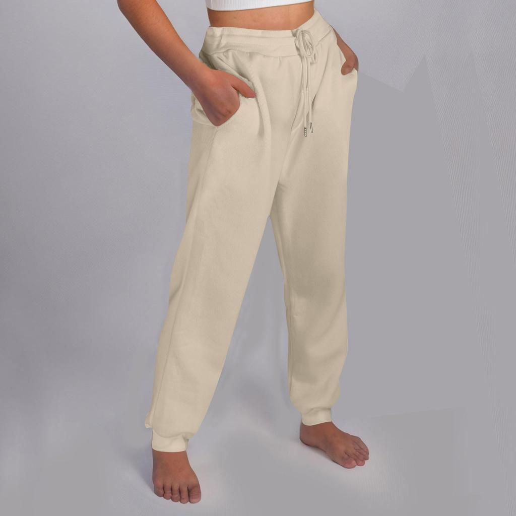 Women's Casual Pants High-waisted Belted Jogging Pants With Pockets