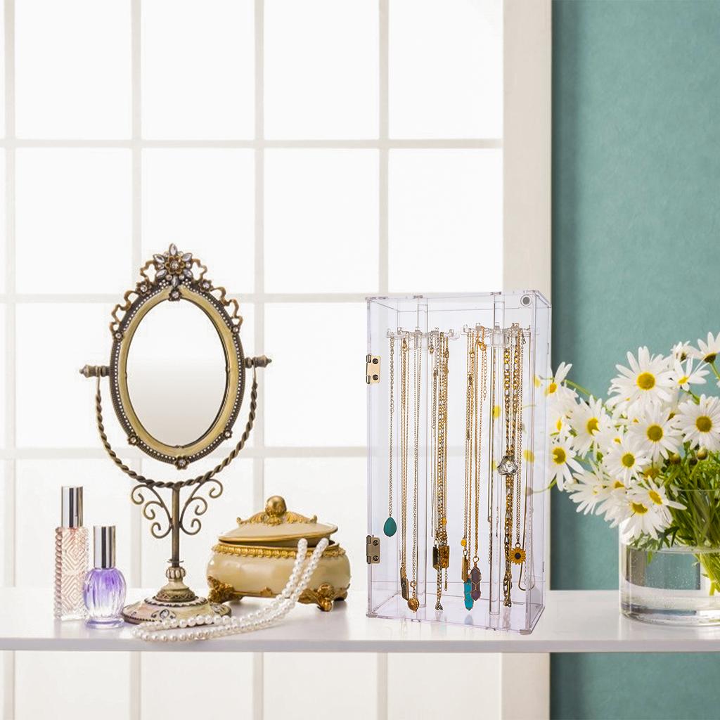 Подставка для ожерелий, прозрачный органайзер для ожерелий с 24 крючками