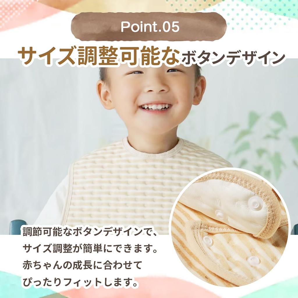 Baby Organic with Set of 2 [MOMSMENU] Bibs, Bibs, Cotton, Soft, Waterproof, Pockets,