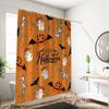 1 Piece Of 180X180Cm Halloween Orange Skull Printed Shower Curtain Partition, Bathroom Waterproof And Mildew Proof