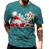 Рождественская футболка с 3D-принтом, мужская модная, мужская и женская повседневная футболка с коротким рукавом, рубашка с Санта-Клаусом, топ-футболка на Рождественский вечер