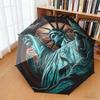 1pc Statue of Liberty, USA Umbrella Portable Folding Umbrella Iron Frame Hole Bone Structure Outdoor Home Umbrella