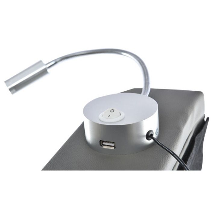 Lit double - MUVOE - 140x200 - Tête de lit avec lampe - Charge USB - Rangement intégré