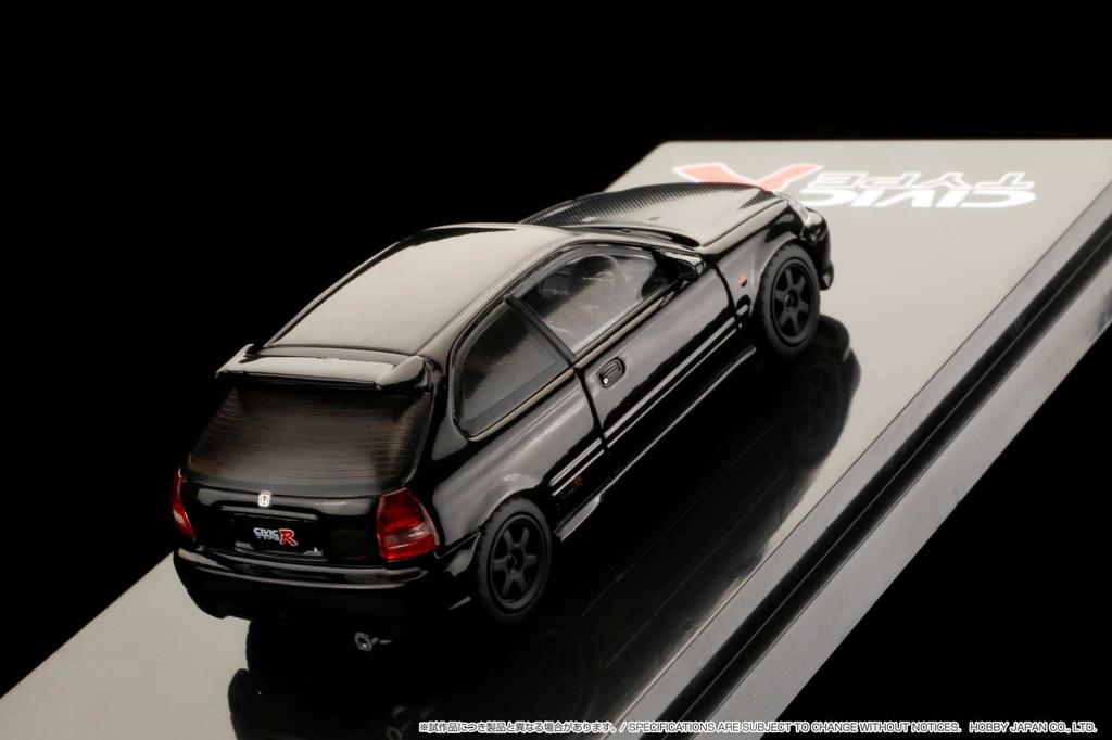HJ64 Honda CIVIC Type R Custom Version with Engine Display Model Starlight Black Pearl Finished Product HJ642016EBK 1/64 (EK9) /