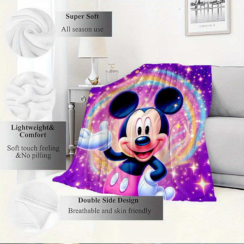 1pc Velvet Mickey Mouse Rainbow Starry Sky Bedding Throw Blanket