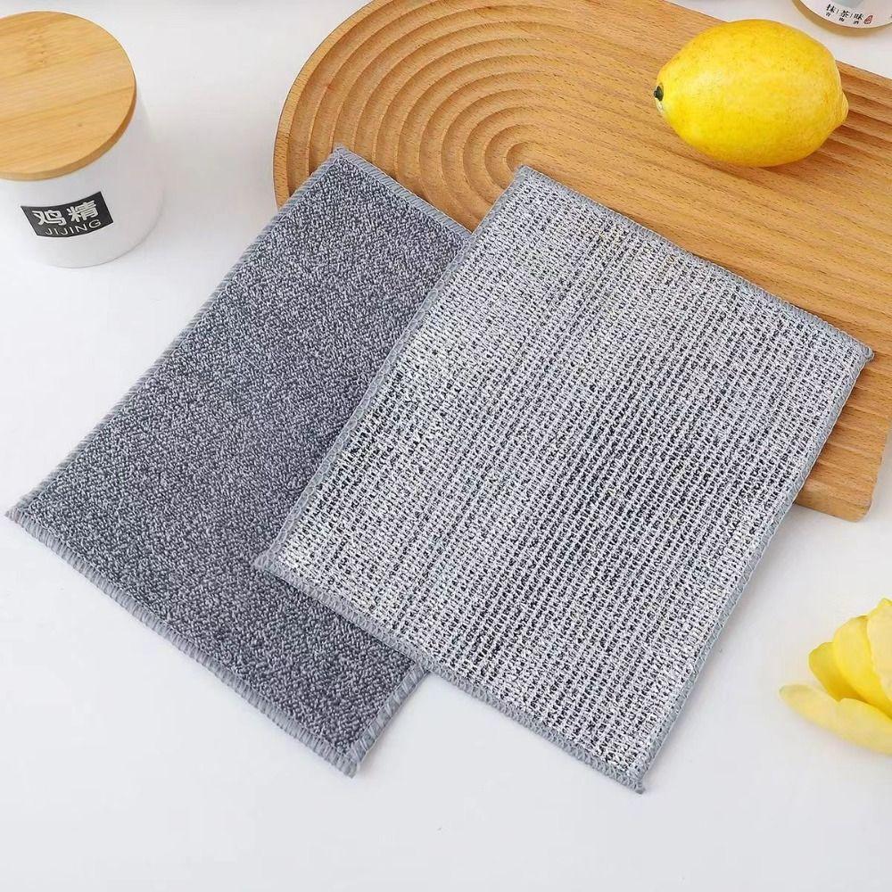 1/5/10Pcs Bamboo Fiber Dish Washing Towel Wire Pot Cleaning Rag New Cleaning Rag Pot Washing