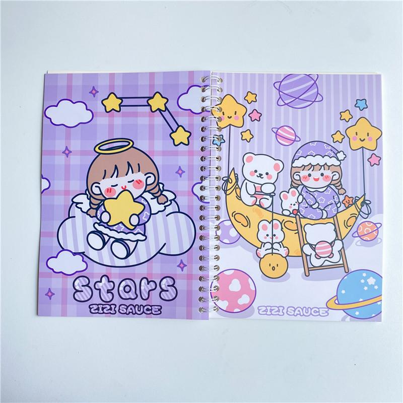 Sticker Collecting Albums Cute Coil Double-sided Realease Paper Book A5 Size Paper Tape Storage Notebook For kids