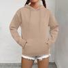 Women's Fashion Casual Sweatshirt Solid Color Hooded Pullover Sweatshirt With Pocket