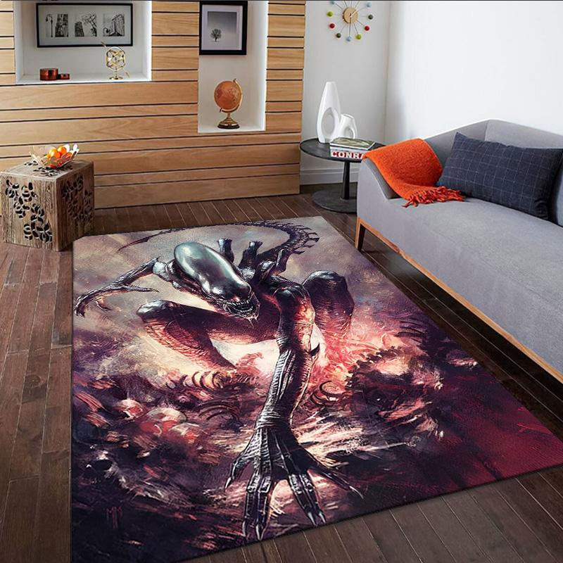 Alien Fire Carpet, Kitchen Rugs, Yoga Mat, Non-Slip Mats, Rug for Bathroom, Living Room bedroom, Camping Rugs Christmas Gift