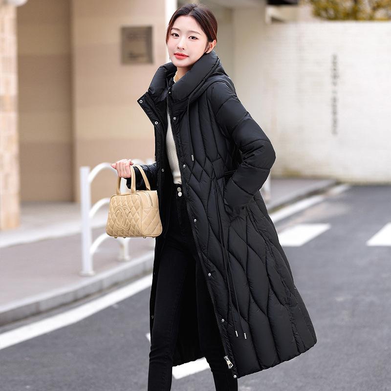 Зимняя новая удлиненная хлопковая утепленная одежда, женская свободная хлопковая куртка с капюшоном