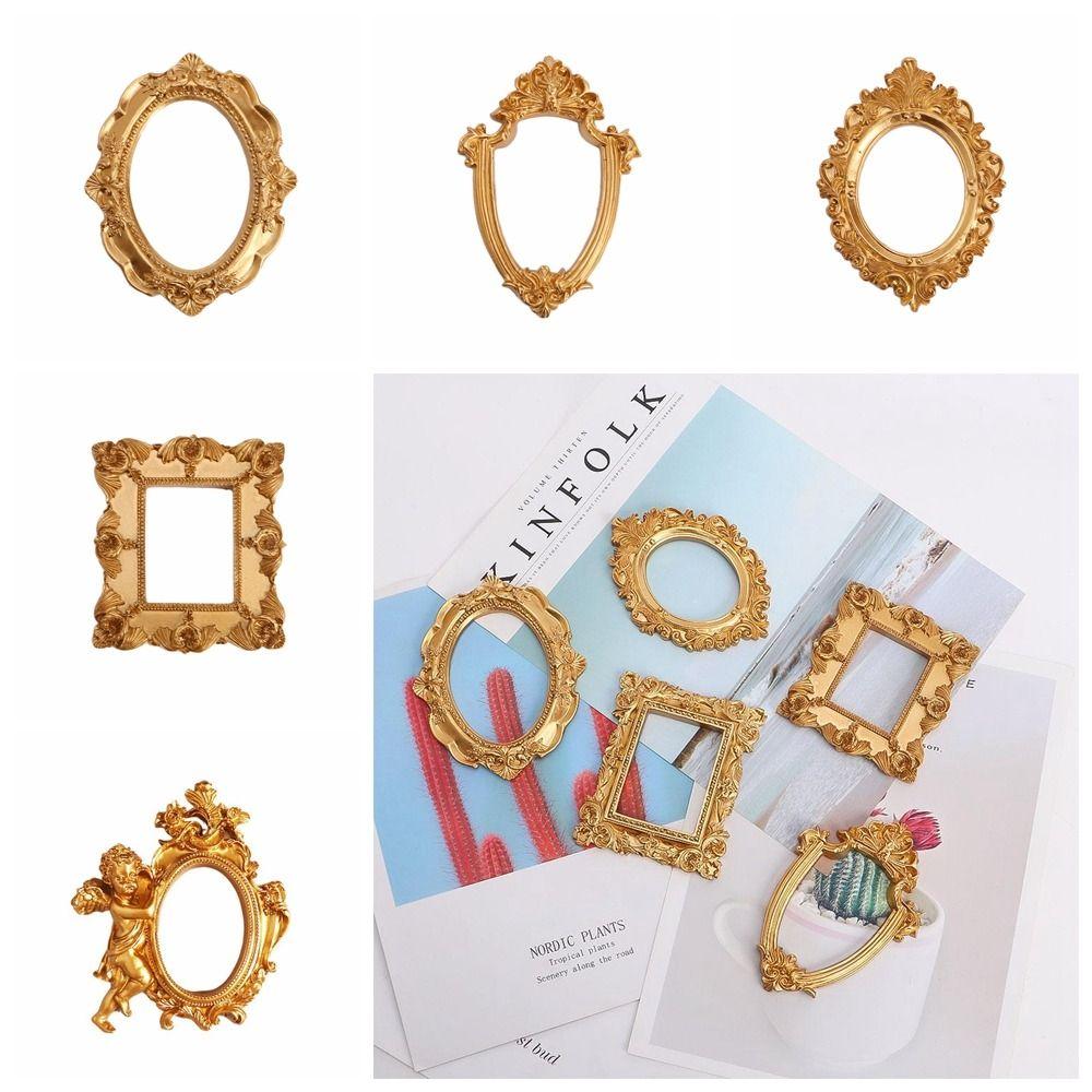 Сделай сам золотая фоторамка настенная смоляная европейская деревянная рамка европейский стиль ручная работа витрина украшения ювелирный декор