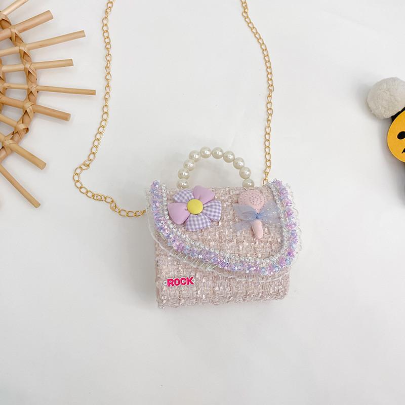 Kids Handheld Girls Shoulder Bag Cotton Linen Water Resistant Features Durable