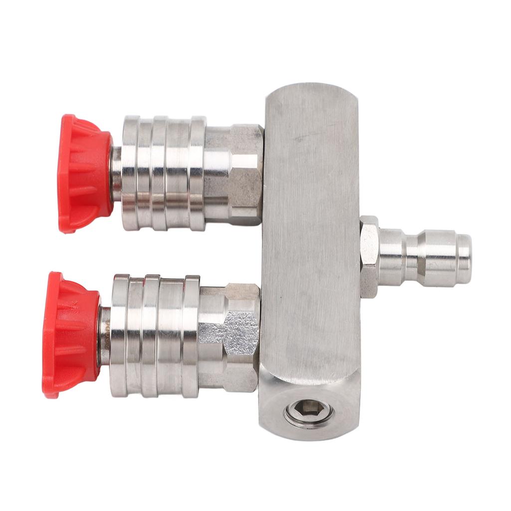 Двойная насадка для мойки высокого давления из нержавеющей стали с 1/4-дюймовым быстроразъемным соединением, 2-цветная насадка 2 в 1