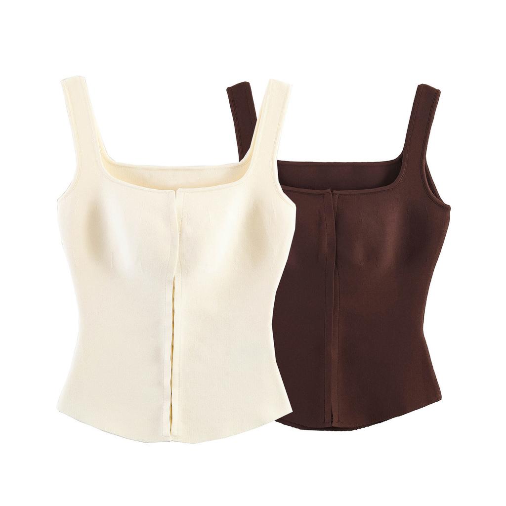 ZAZA homemade European and American style, wholesale women's clothing, fashionable and versatile temperament, corset-type knitted sweater top